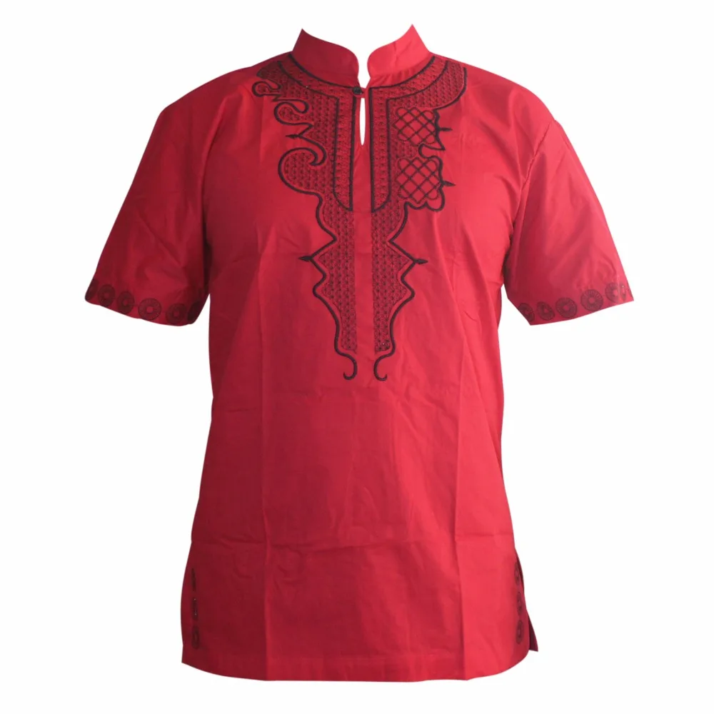 Dashikiage Black Panther Embroidered Slim African Hippie Dashiki Top Ankara For Man's Short Sleeve Fashion T-Shirts | Мужская одежда