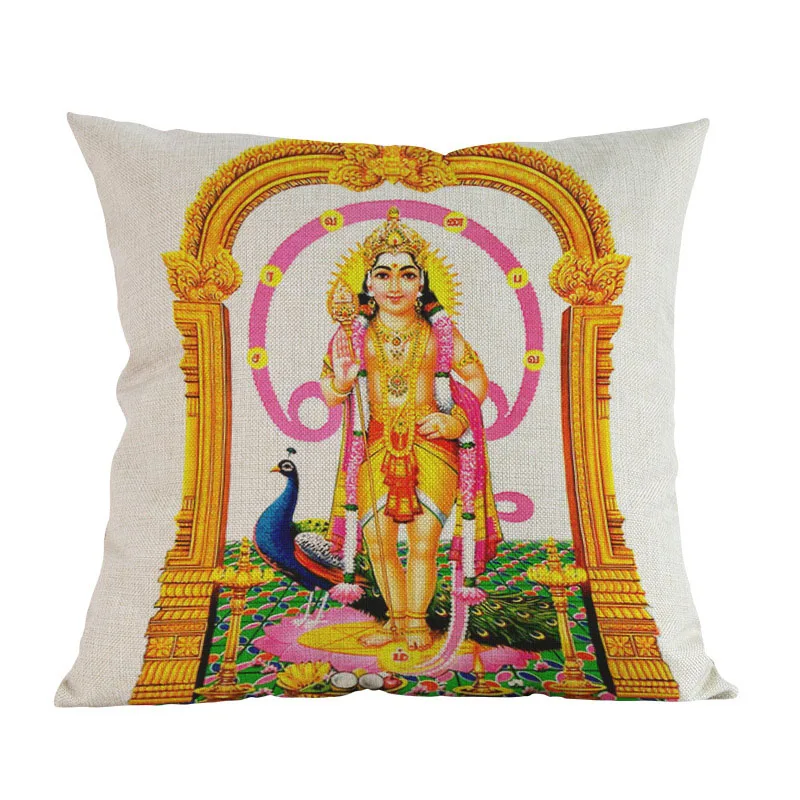Hinduism God Ganesha Vishnu Shiva Hanuman буддистский льняной чехол для подушки для дома, дивана, религиозного украшения