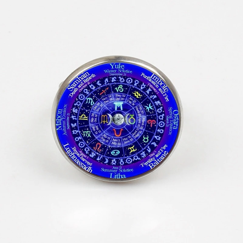 Женское кольцо с логотипом зодиака Wicca Винтажное пентаграммой аксессуары для