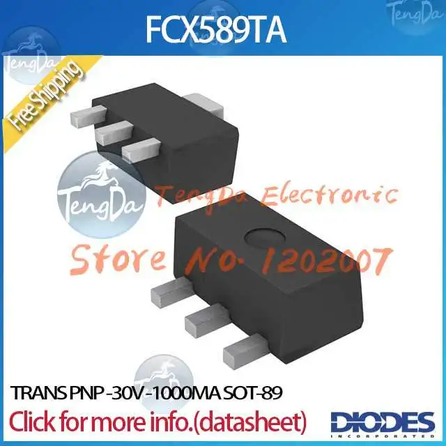 Бесплатная Доставка 20 Шт./лот FCX589TA TRANS PNP 30 В 1000MA SOT 89 589 FCX589 FCX589T|pnp general purpose amplifier|pnp