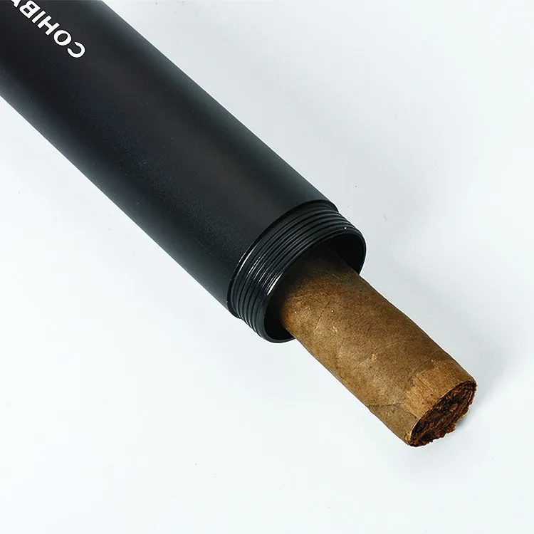 1 шт. COHIBA сигары трубки Черный Классический гаджет портативный алюминиевый дорожный портсигар чехол Humidor держатель Мини сигары аксессуары