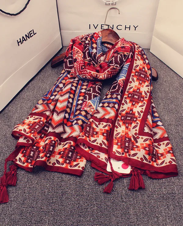 2018 Новый геометрические Цвет Ретро Этническая Стиль шарф путешествия