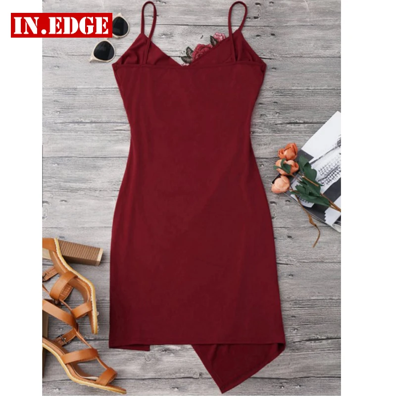 Летние Элегантные пикантные Асимметричный Спагетти ремень платья Bodycon Для