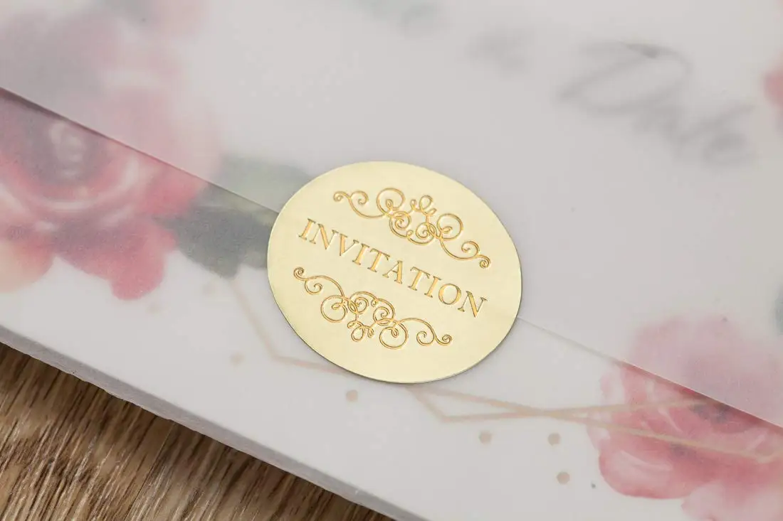 50 шт Цветочные Красные розы свадебные приглашения прозрачные совпадающие с