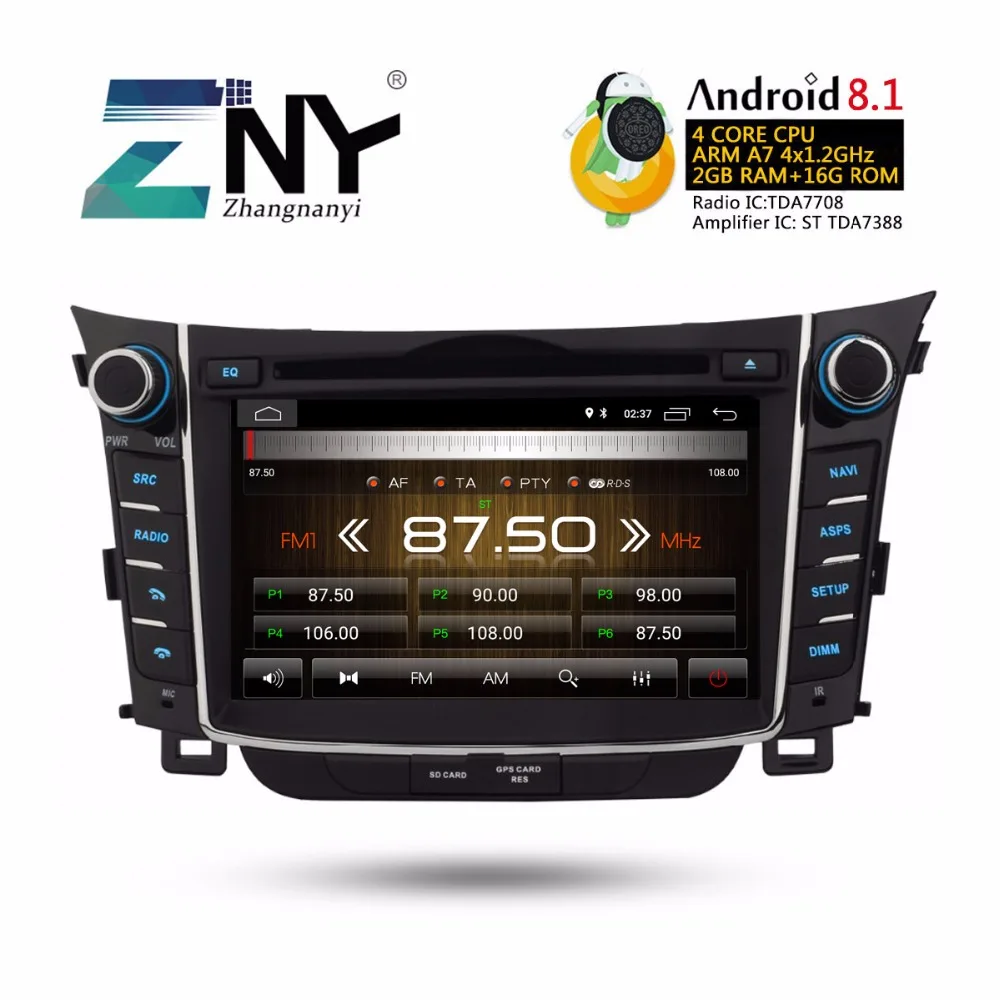 7 &quotAndroid 8 1 автомобильный DVD авто радио для hyundai I30 Elantra GT 2011-2016 2 Din gps навигация
