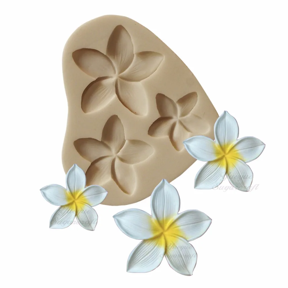 Yueyue Sugarcraft Плюмерия цветок силиконовая форма помадка торт украшения