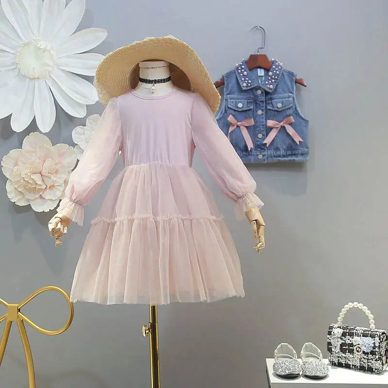 DZIECKO Girls Dress 2019 Summer Kids Jean Clothes Tutu Denim Bow Pockets Spring Korean Dresses Baby Cute Clothing | Детская одежда и