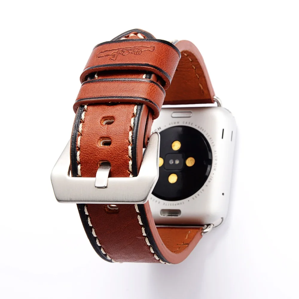 Итальянский ремешок из натуральной телячьей кожи Crazy Horse для 38 мм 42 iWatch Apple Watch Series 1