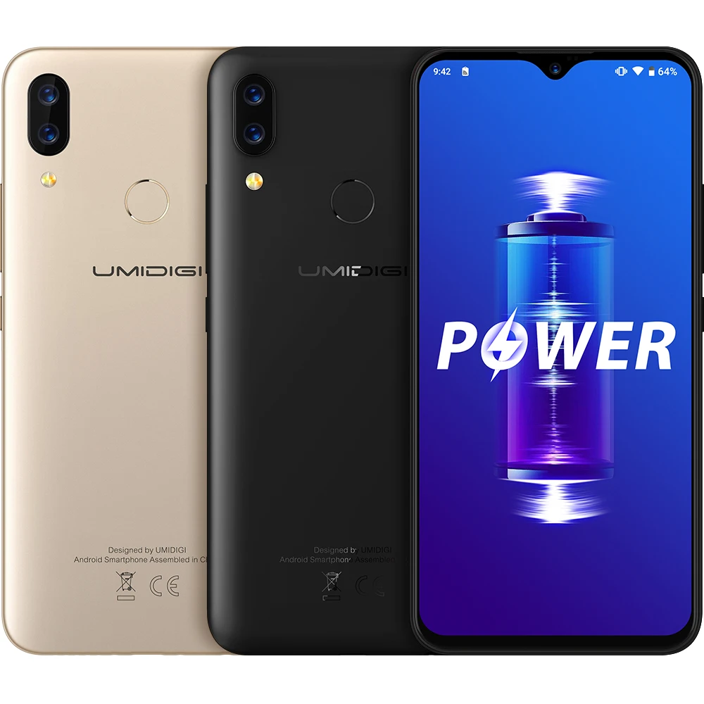 UMIDIGI Power смартфон с 6 3 дюймовым дисплеем восьмиядерным процессором Helio P35 ОЗУ 4 Гб