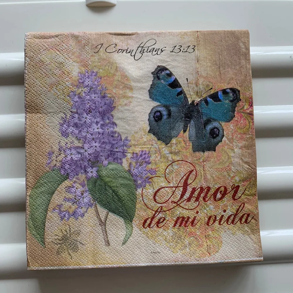 Декупаж стол бумажные салфетки элегантная ткань винтажное полотенце цветок бабочка штамп День рождения Свадьба Вечеринка домашний Красивый Декор 20