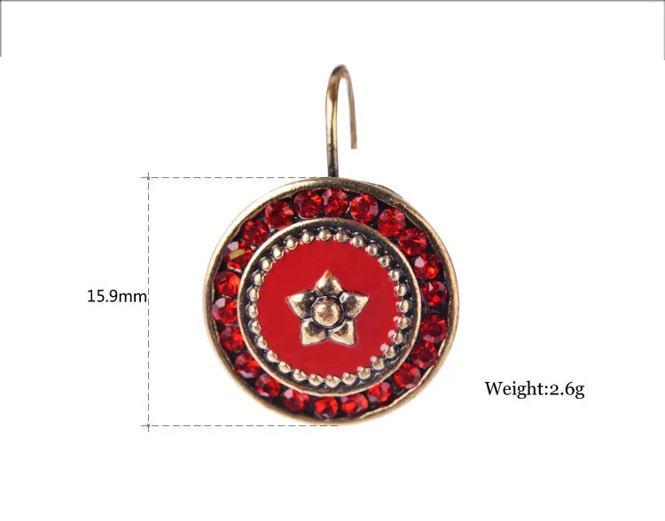 Красные эмалированные Винтажные серьги с подвесками красные классические