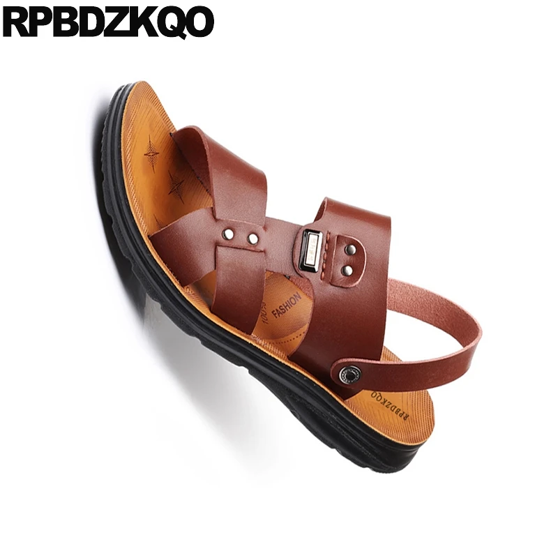 Сандалии-гладиаторы мужские без застежек итальянская обувь металл