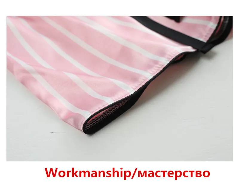 Пижамный комплект, женская шелковая Летняя Сексуальная Цветочная Пижама, сексуальная женская рубашка с длинным рукавом, штаны, ручная работа, стежка, белье, полосатая Пижама
