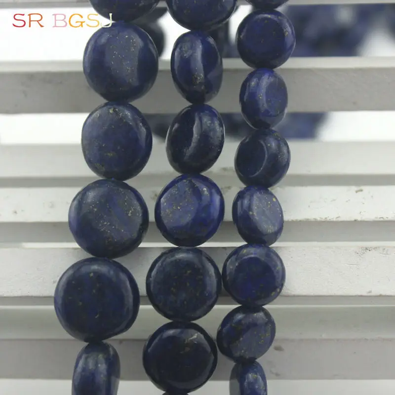 Free Shipping 10mm 12mm 14mm 16mm Coin Lapis Lazuli Genuine Gems Stone Jewelry Making Beads Strand 15&quot|stone parts|stone eaglestone cabochon |