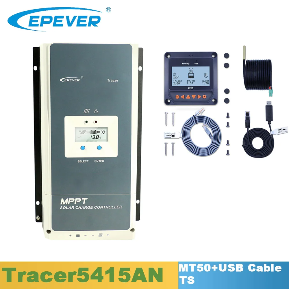 Set 3 EPever 50A MPPT 12 В 24 в 36 в 48 в Солнечный контроллер заряда Подсветка ЖК-дисплей Макс. 150 в PV вход общий отрицательный заземление 5415AN - Цвет: Set 3