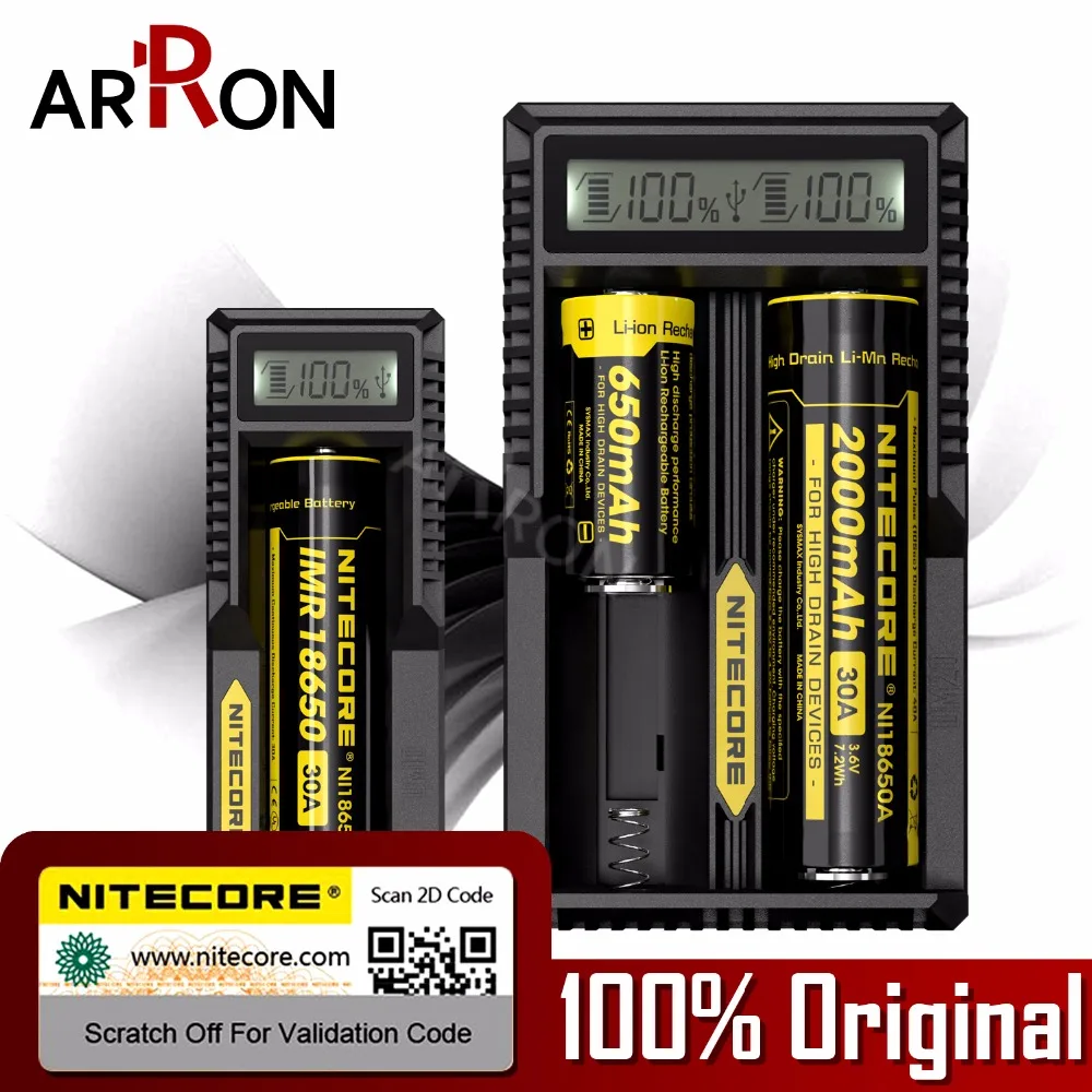 100% оригинал Nitecore UM10 UM20 ЖК дисплей Цифровой Смарт USB зарядное устройство 18650 17650 17670
