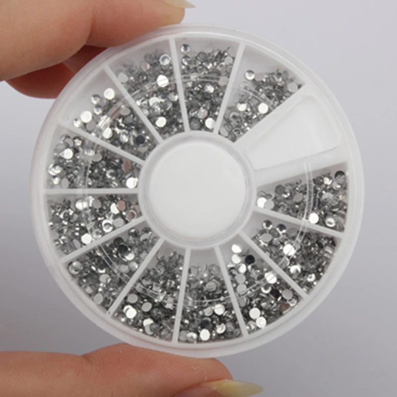 

1200Pcs Nail Art 3D Diy Nail Rhinestones Glitter Diamond Gems Nail Tips Nail Art Beauty Decoration Wheel