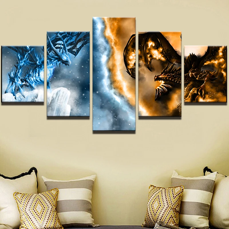Wall Art Холст Картины mail Настенные Панно Для Гостиной Home Decor 5 Шт. Анимированные