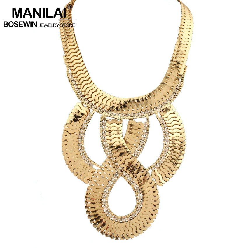 MANILAI модная короткая цепь для вставки страз Макси ожерелье женщин этнический