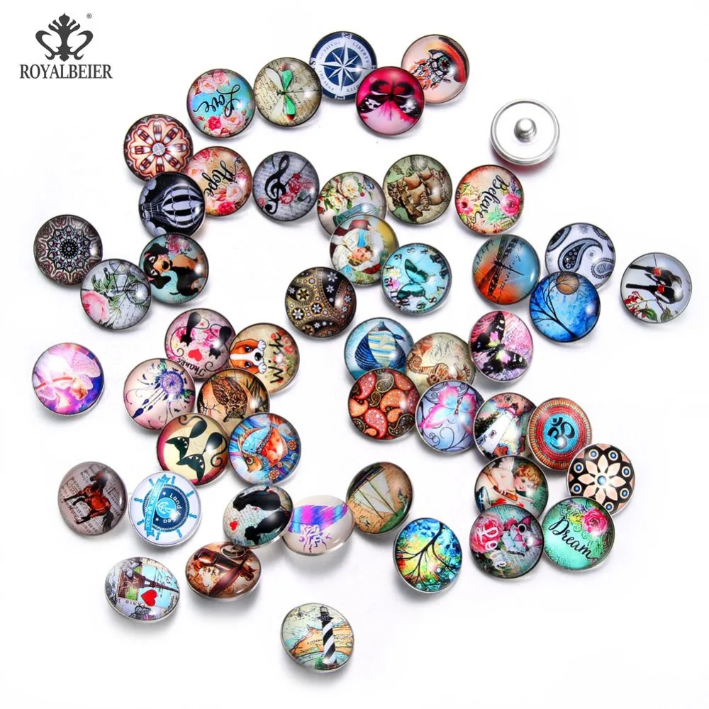 ROYALBEIER 50 шт./лот более различных стилей тем смешанный узор Многоцветный 18 мм