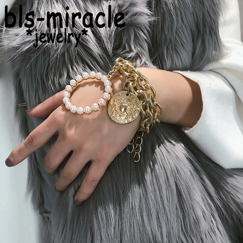 Женский винтажный браслет Bls miracle золотистые браслеты и в богемном стиле с