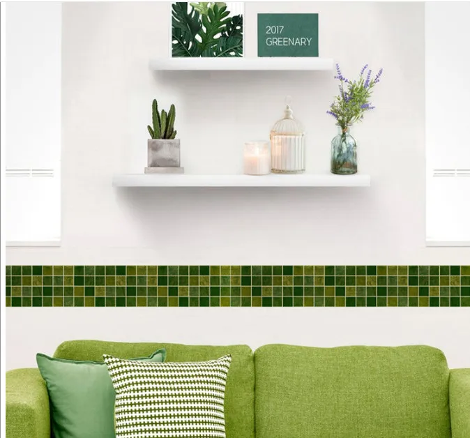 10 м самоклеящиеся обои ПВХ Водонепроницаемый камень границы линия талии ванная