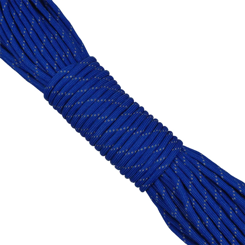 Blue 12 Colors 7 Strands Reflective Paracord For Outdoor Survival Bracelet Kit DIY Lanyard Camping Hiking Parachute Cord - Цвет: Blue