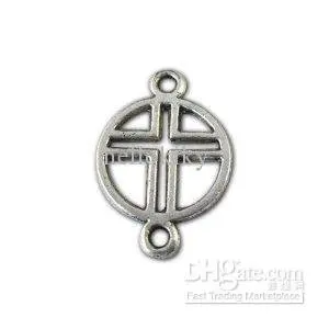 Тибетские серебряные металлические коннекторы A10630 500 шт.|circle connector|cross connectortibetan
