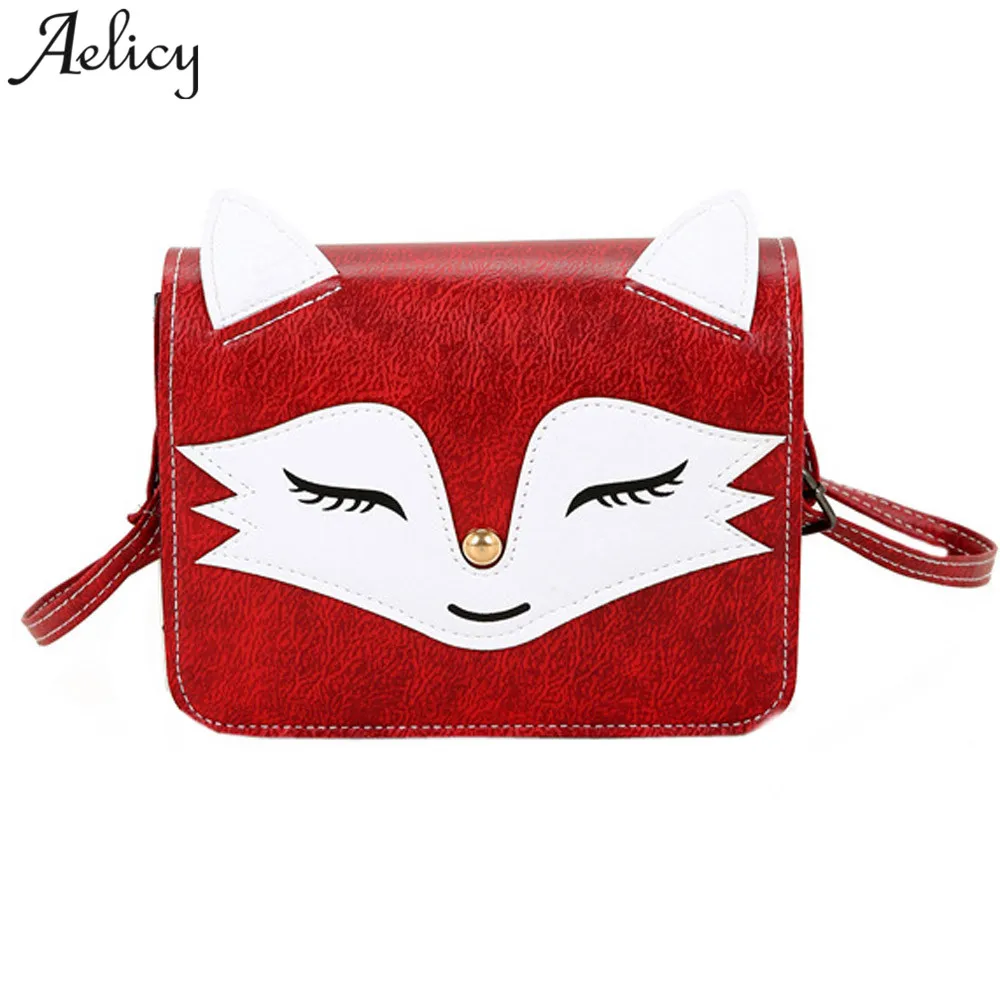 Aelicy женские кожаные сумки с принтом лисы на плечо для женщин 2020 bolsa feminina Прямая