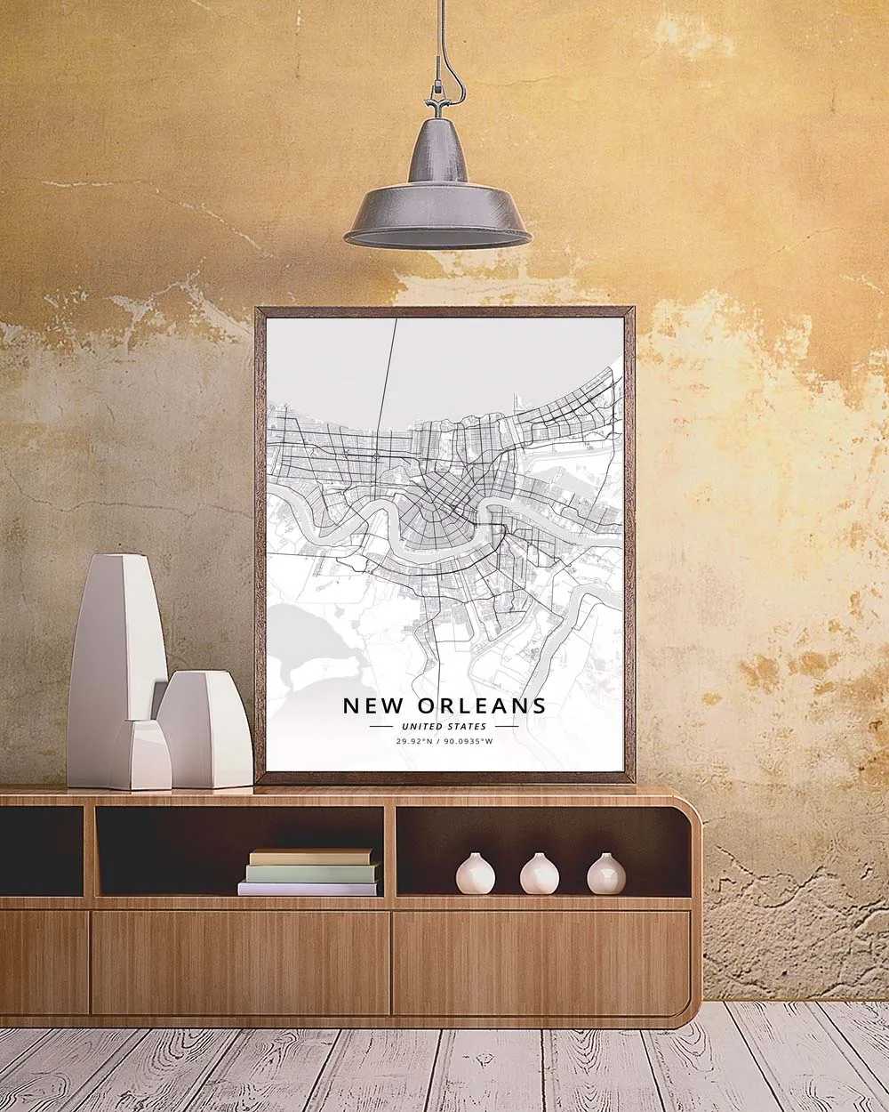 Новый Орлеан ла Луизиана США карта плакат|Рисование и каллиграфия| |