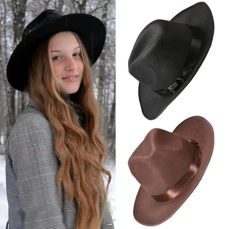 Fashion Ladies Women Retro Style Jazz Hat Trilby Spring Autumn Winter Cap Hats Solid Show Stage Dance etc. | Аксессуары для одежды