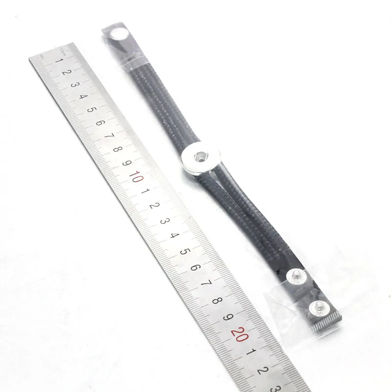 21 см черный кожаный браслет 18 мм ювелирные застежки пуговицы кожаные женские