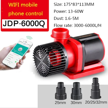 JDP-6000Q Wifi 60 Вт 6000л/ч DC Переменная частота водяной насос 24 в тихий большой поток регулируемый высокий подъем погружной насос JDP6000 JDP-6000 - Цвет: JDP-6000Q