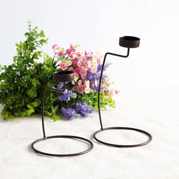 Простой Романтический ужин со свечами железный подсвечник украшения реквизит