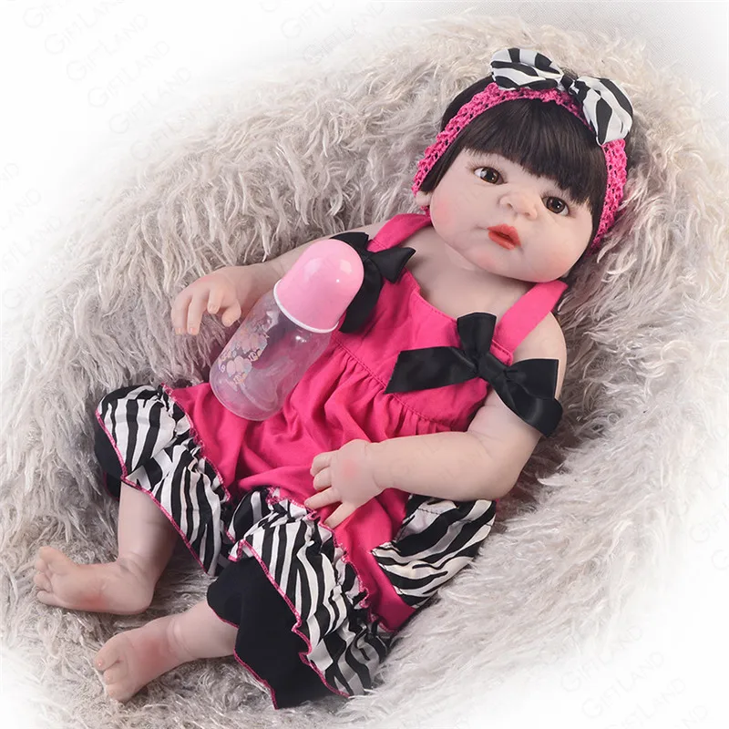 Reborn Baby Doll полный Силиконовый Кукла новорожденного ребенка девочка игрушка