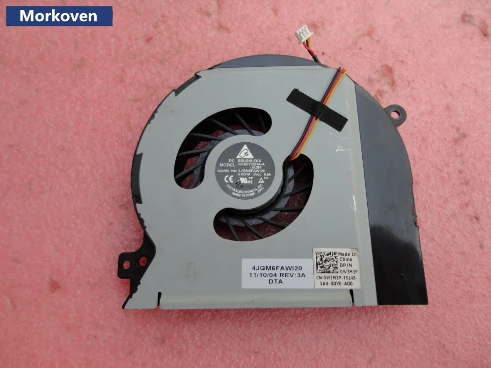 Original CPU fan for Dell XPS 15 L501X L502X laptop cpu cooling cooler DFS601305FQ0T F98S 0W3M3P W3M3P KSB0705HA-A AC94 | Компьютеры и