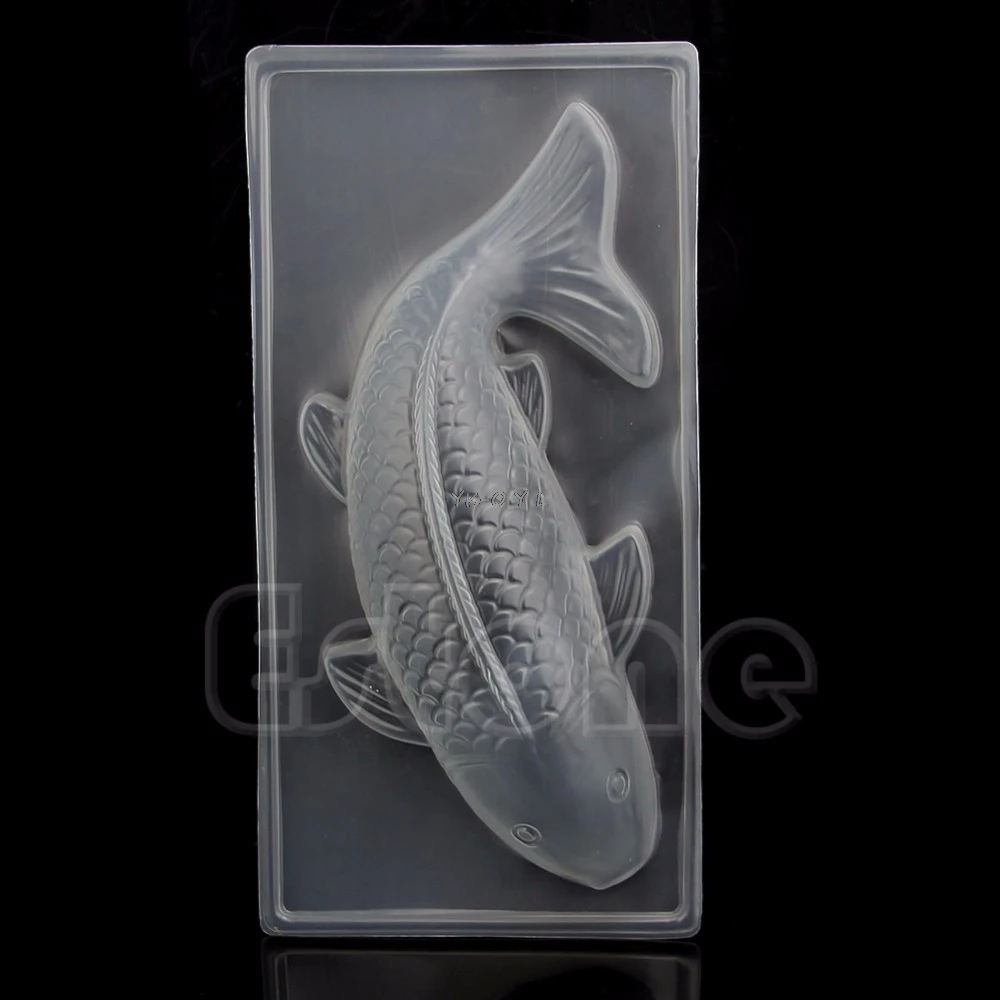 Горячая Распродажа 1 шт. DIY 3D средняя Koi рыба Пластиковая форма для шоколадного