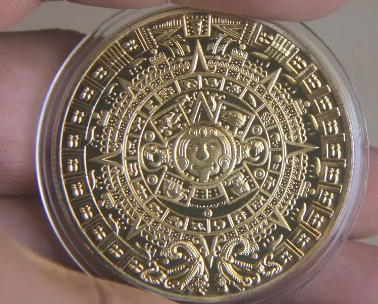 40MM maya aztec Souvenir Coin 2012 medal gold plated | Дом и сад