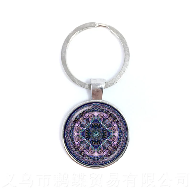 2018 New Chakra Keychain OM Yoga Men Women Jewelry Glass Cabochon Keyring Antique Zen | Украшения и аксессуары