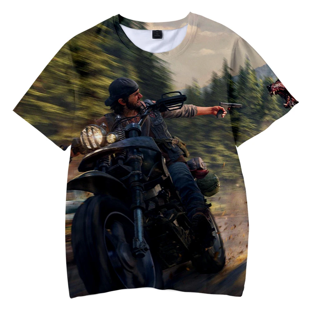Days Gone/Детская летняя футболка с 3D рисунком Мягкая круглым вырезом Повседневная