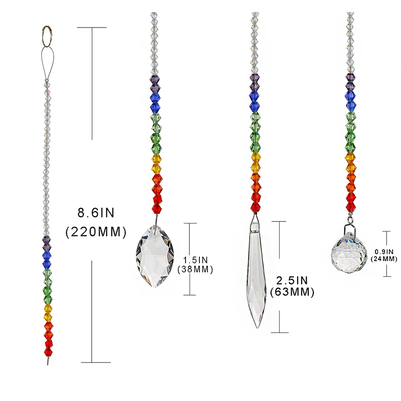 H & D набор из 3 чакра хрустальные призмы окно Suncatcher Радуга создатель подвесной