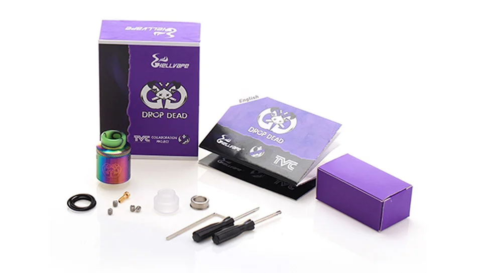 Горячая Распродажа Hellvape Drop Dead RDA 24 мм Диаметр с 14 боковыми отверстиями для воздушного потока& BF Squonk Pin VS Dead Rabbit SQ RDA электронная сигарета
