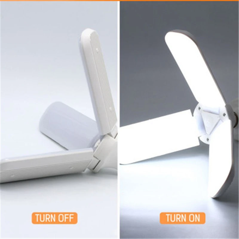 

E27 LED Bulb SMD2835 30W/45W/60W 85-265V Super Bright Foldable Fan Blade Angle Adjustable Ceiling Lamp Home Energy Saving Lights