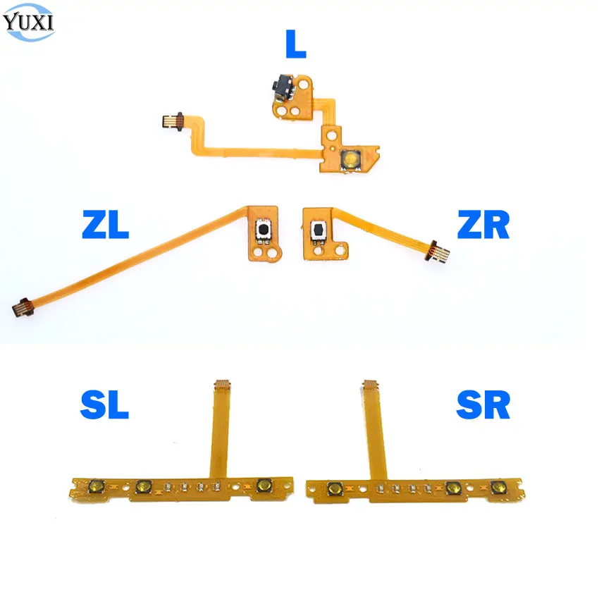 YuXi SL SR ZL ZR L Button Ribbon Flex Cable for Nintend NS Switch Joy-Con L R Button Key / Stick Cap Skin for Joy-Con Controller