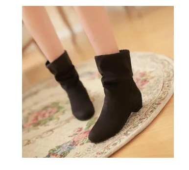 Популярные новые модные бархатные ботинки женские на весну и осень хлопковые