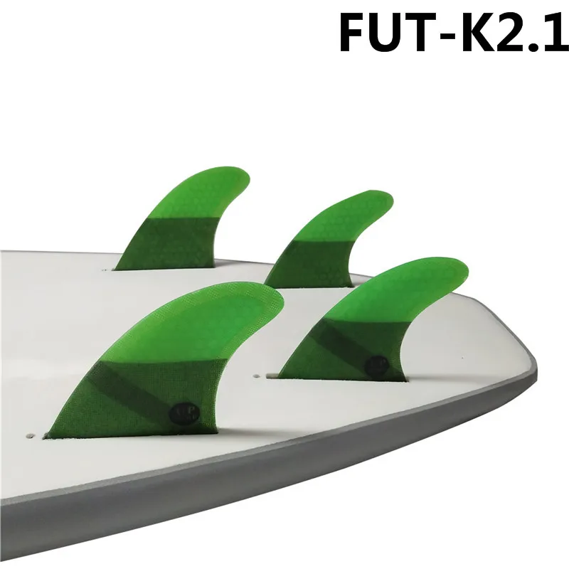 Future K2.1 плавники для серфборда Quad-плавник с Сотами стекловолокна для серфинга плавник 4 в комплекте зеленый цвет