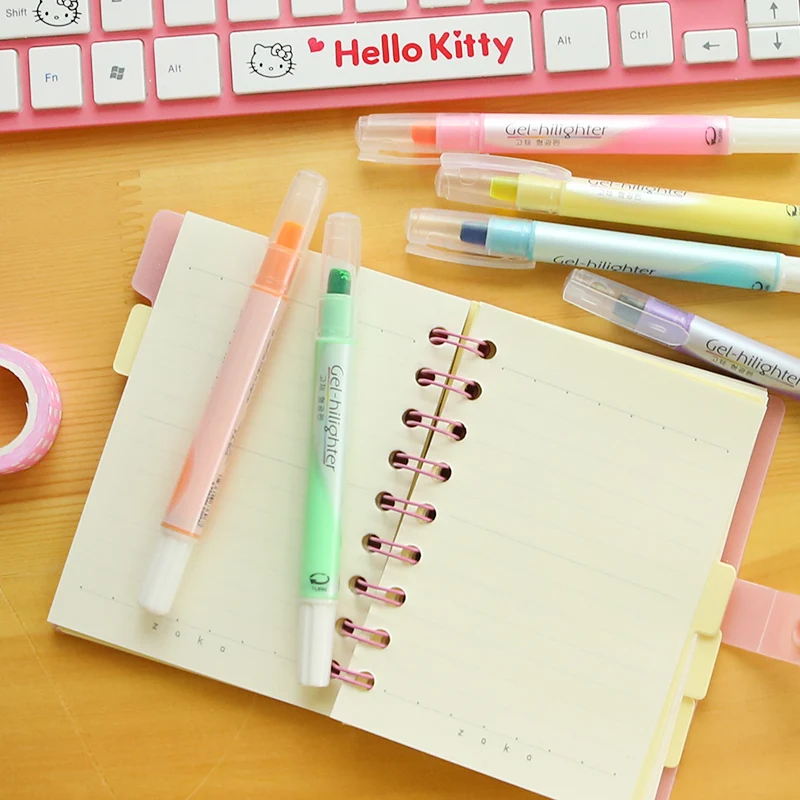 6 шт./партия из Южной Кореи творческий желе флуоресцентных ручек однотонные яркие