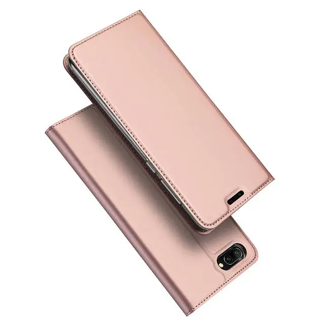 rose gold Подарок) Роскошный кожаный чехол-книжка DUX DUCIS для huawei P20 Pro P8 P9 P10 Nova Lite Y6 Honor 9 8 Dual Sim PU кожаный бумажник-книжка - Цвет: rose gold
