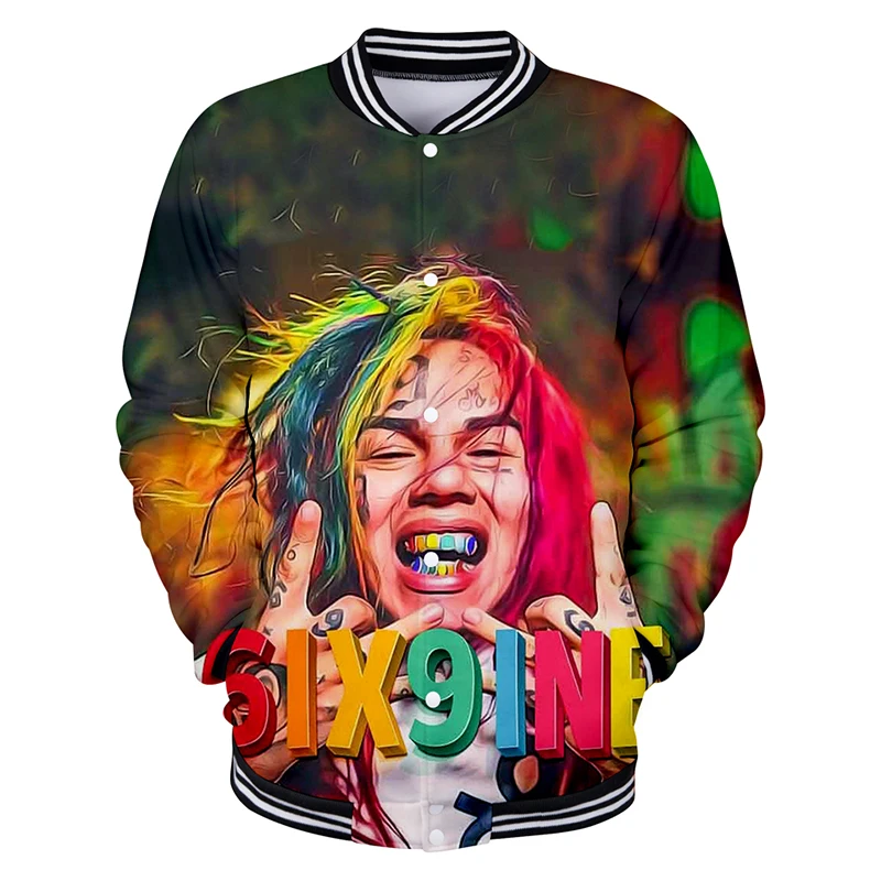 LUCKYFRIDAYF 6ix9ine модная бейсбольная куртка в стиле хип хоп 3d Мужская Женская толстовка