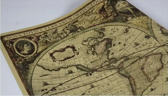 Ретро Карта мира морских океан морская карты винтажные крафт Бумага плакат